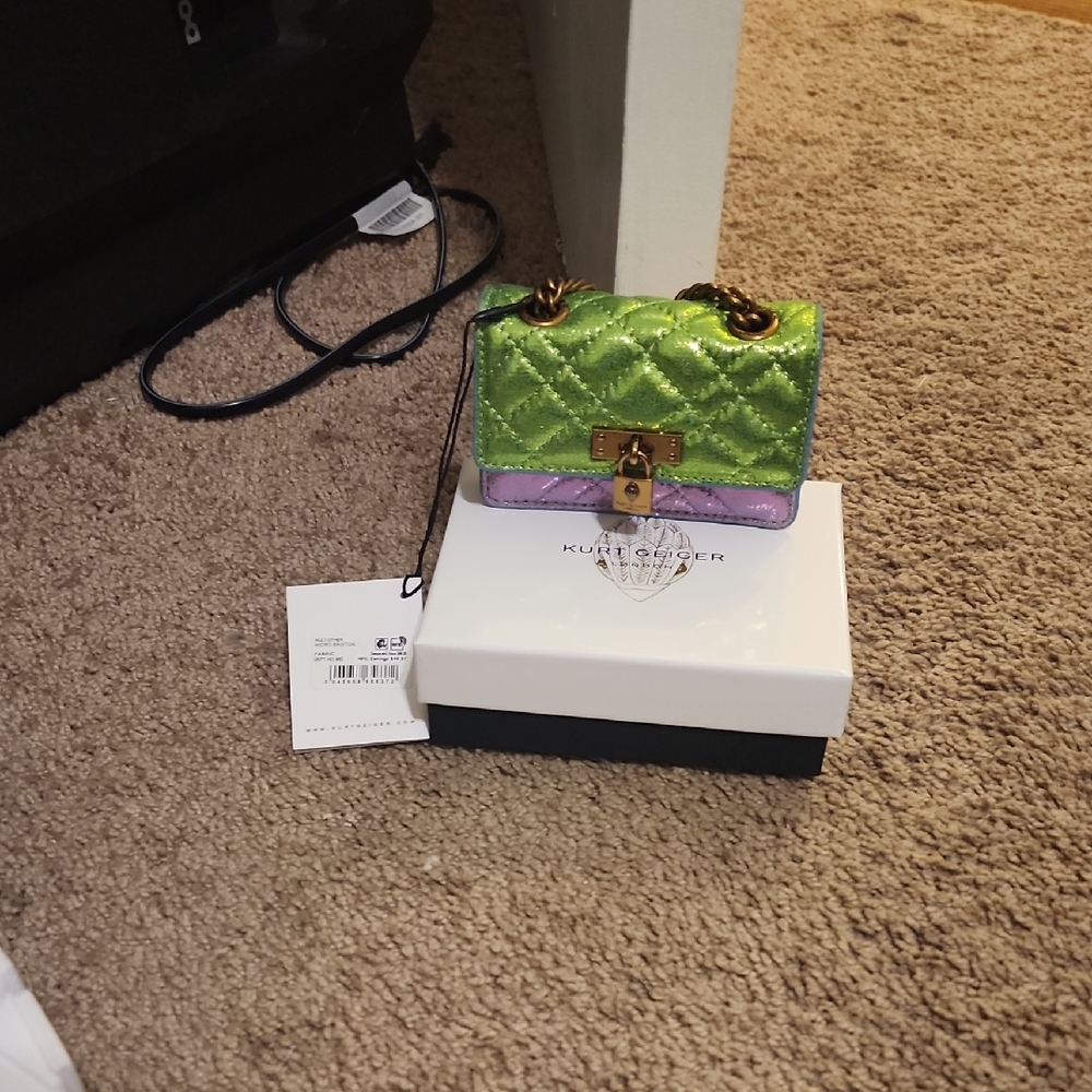 Kurt Geiger Lime Green and Lavender Mini Bag